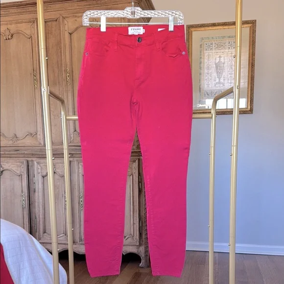 Frame Denim Le High Skinny Red Jeans, 27 - Picture 1 of 5